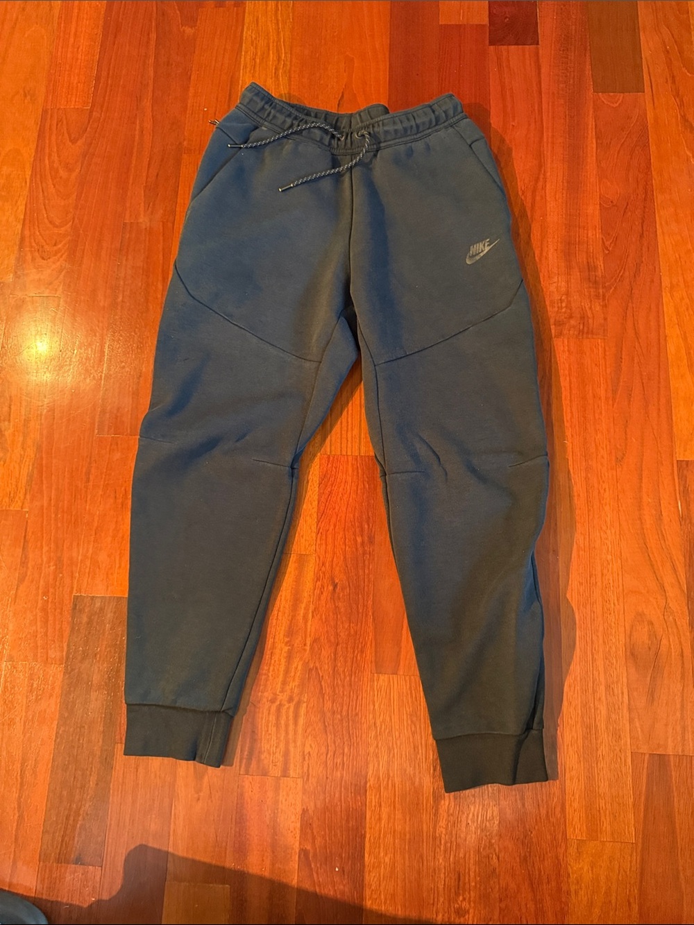 Nike Men’s Black Tech Fleece Jogger Sweatpants with Black Swoosh